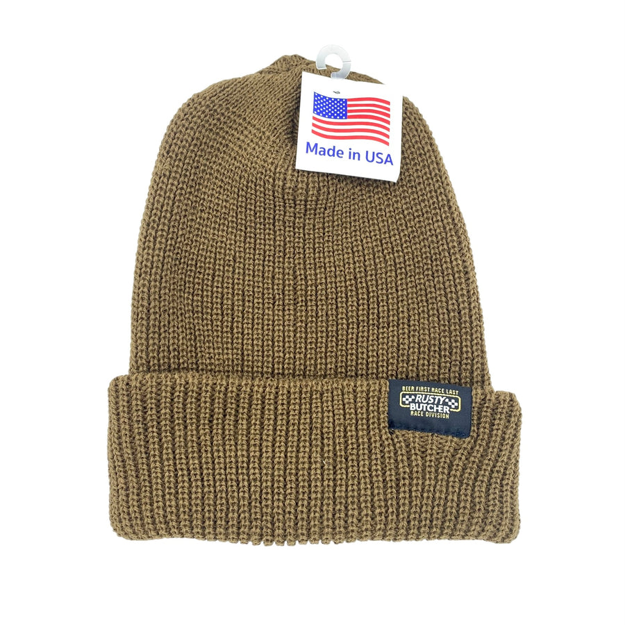 Beer First Coyote Brown Beanie